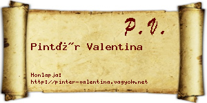 Pintér Valentina névjegykártya