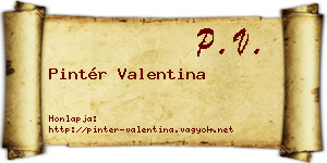 Pintér Valentina névjegykártya